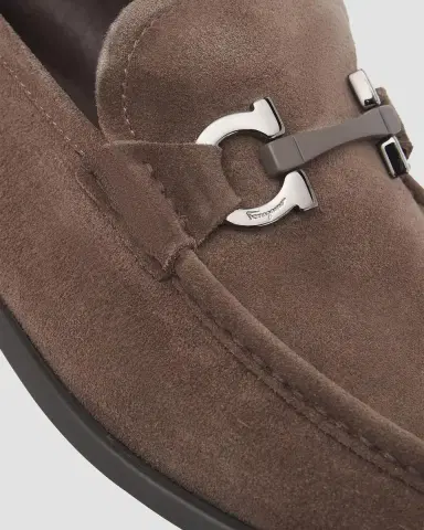 Ferragamo Men 's Grandioso Suede Gancini-Bit Loafers | Thumbnail 2 Ferragamo Men 's Grandioso Suede Gancini-Bit Loafers | Thumbnail 2