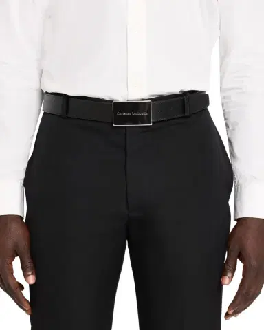 Christian Louboutin Men's Canopy Logo Plate Leather Belt | Thumbnail 1 Christian Louboutin Men's Canopy Logo Plate Leather Belt | Thumbnail 1