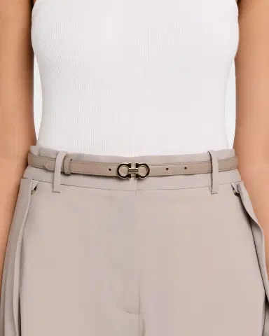 Ferragamo Thin Leather Gancini Belt | Thumbnail 2 Ferragamo Thin Leather Gancini Belt | Thumbnail 2