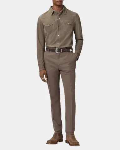 JOHN VARVATOS Men's Sage Suede Western Shirt Jacket | Thumbnail 2 JOHN VARVATOS Men's Sage Suede Western Shirt Jacket | Thumbnail 2