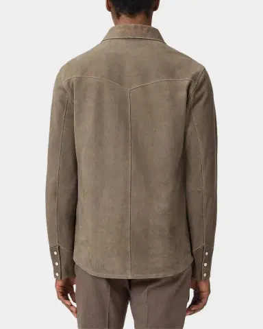JOHN VARVATOS Men's Sage Suede Western Shirt Jacket | Thumbnail 3 JOHN VARVATOS Men's Sage Suede Western Shirt Jacket | Thumbnail 3