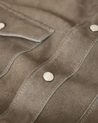 JOHN VARVATOS Men's Sage Suede Western Shirt Jacket | Thumbnail 6 JOHN VARVATOS Men's Sage Suede Western Shirt Jacket | Thumbnail 6