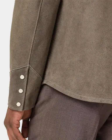 JOHN VARVATOS Men's Sage Suede Western Shirt Jacket | Thumbnail 8 JOHN VARVATOS Men's Sage Suede Western Shirt Jacket | Thumbnail 8