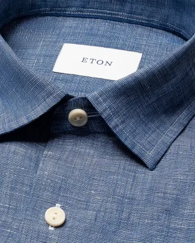 Eton Men's Solid Linen Button-Down Shirt | Thumbnail 8 Eton Men's Solid Linen Button-Down Shirt | Thumbnail 8