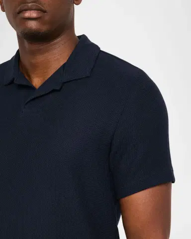 Vince Men's Honeycomb Johnny Collar Polo Shirt | Thumbnail 5 Vince Men's Honeycomb Johnny Collar Polo Shirt | Thumbnail 5