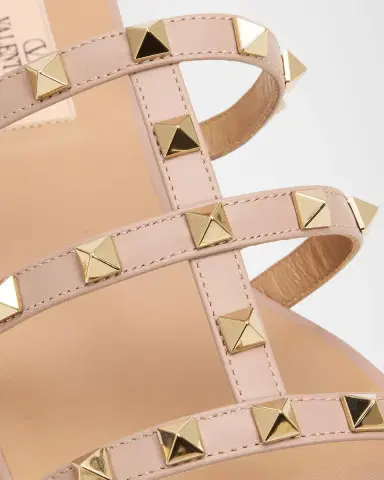 Valentino Garavani Rockstud Leather Flat Slide Sandals | Thumbnail 4 Valentino Garavani Rockstud Leather Flat Slide Sandals | Thumbnail 4