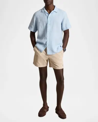 Polo Ralph Lauren Men's Classic-Fit Linen Camp Shirt | Thumbnail 2 Polo Ralph Lauren Men's Classic-Fit Linen Camp Shirt | Thumbnail 2