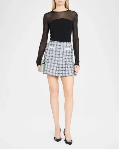 Self-Portrait Check Knit Mini Skirt | Thumbnail 2 Self-Portrait Check Knit Mini Skirt | Thumbnail 2