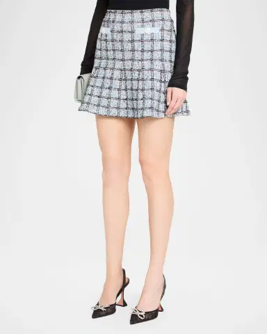 Self-Portrait Check Knit Mini Skirt | Thumbnail 4 Self-Portrait Check Knit Mini Skirt | Thumbnail 4