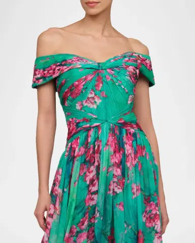 THEIA Sabina Chiffon Off-Shoulder Gown | Thumbnail 5 THEIA Sabina Chiffon Off-Shoulder Gown | Thumbnail 5