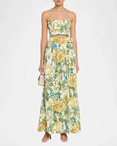 Cara Cara Greenfield Floral Belted Maxi Skirt | Thumbnail 2 Cara Cara Greenfield Floral Belted Maxi Skirt | Thumbnail 2