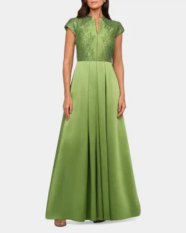 Kay Unger New York Wrenley Beaded Duchess Satin Gown | Thumbnail 2 Kay Unger New York Wrenley Beaded Duchess Satin Gown | Thumbnail 2