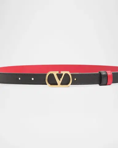 Valentino Garavani VLogo Signature Reversible Shiny Calfskin Belt 20MM | Thumbnail 2 Valentino Garavani VLogo Signature Reversible Shiny Calfskin Belt 20MM | Thumbnail 2