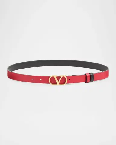 Valentino Garavani VLogo Signature Reversible Shiny Calfskin Belt 20MM | Thumbnail 3 Valentino Garavani VLogo Signature Reversible Shiny Calfskin Belt 20MM | Thumbnail 3