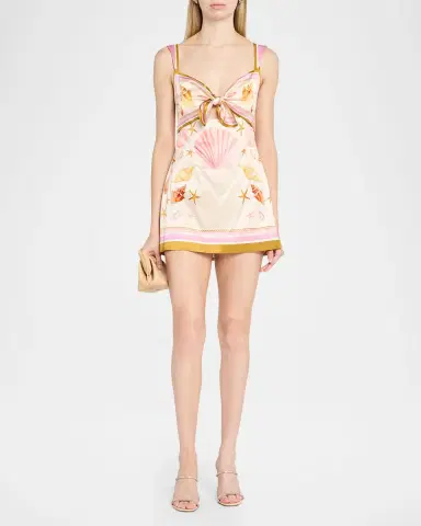 Retrofête Margarie Printed Satin Mini Dress | Thumbnail 2 Retrofête Margarie Printed Satin Mini Dress | Thumbnail 2