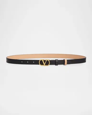 Valentino Garavani VLogo Signature Reversible Shiny Calfskin Belt 20MM | Thumbnail 3 Valentino Garavani VLogo Signature Reversible Shiny Calfskin Belt 20MM | Thumbnail 3