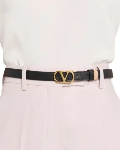 Valentino Garavani VLogo Signature Reversible Shiny Calfskin Belt 20MM | Thumbnail 1 Valentino Garavani VLogo Signature Reversible Shiny Calfskin Belt 20MM | Thumbnail 1