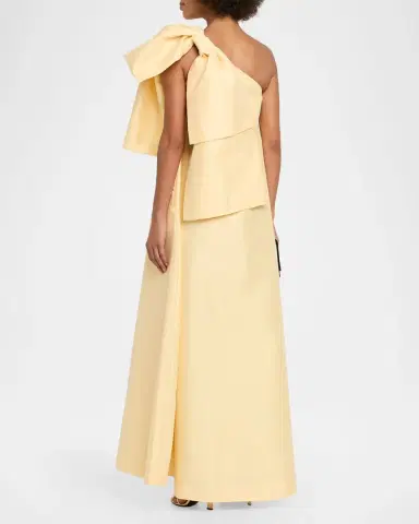 BERNADETTE Winnette One-Shoulder Taffeta Bow Gown | Thumbnail 2 BERNADETTE Winnette One-Shoulder Taffeta Bow Gown | Thumbnail 2