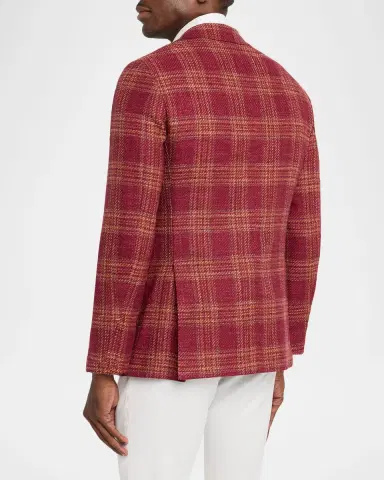 Sartorio Men's Plaid Notch Lapel Single-Breasted Sport Coat | Thumbnail 3 Sartorio Men's Plaid Notch Lapel Single-Breasted Sport Coat | Thumbnail 3