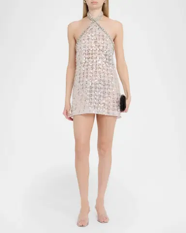Retrofête Janneth Embroidered Halter Dress | Thumbnail 2 Retrofête Janneth Embroidered Halter Dress | Thumbnail 2