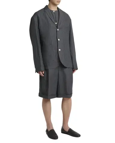 Jacquemus Men's La Veste Linen Micro-Stripe Deconstructed Sport Jacket | Thumbnail 1 Jacquemus Men's La Veste Linen Micro-Stripe Deconstructed Sport Jacket | Thumbnail 1
