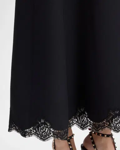 Valentino Garavani Plunging Lace Scalloped Ankle Dress | Thumbnail 4 Valentino Garavani Plunging Lace Scalloped Ankle Dress | Thumbnail 4