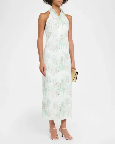 BERNADETTE Cici Floral Halter Midi Shirtdress | Thumbnail 3 BERNADETTE Cici Floral Halter Midi Shirtdress | Thumbnail 3