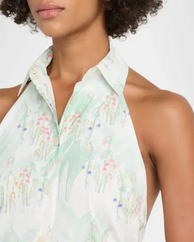 BERNADETTE Cici Floral Halter Midi Shirtdress | Thumbnail 4 BERNADETTE Cici Floral Halter Midi Shirtdress | Thumbnail 4