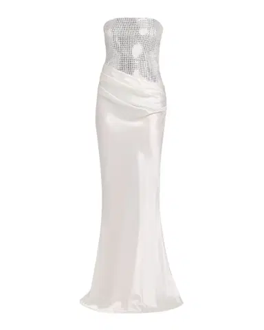 Retrofête Alexandra Strapless Sequin Draped Dress | Thumbnail 1 Retrofête Alexandra Strapless Sequin Draped Dress | Thumbnail 1