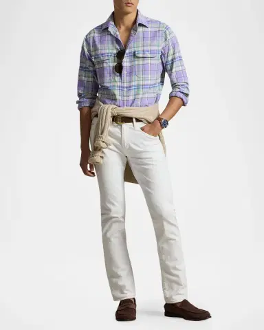 Polo Ralph Lauren Men's Classic Fit Plaid Flannel Button-Down Shirt | Thumbnail 2 Polo Ralph Lauren Men's Classic Fit Plaid Flannel Button-Down Shirt | Thumbnail 2