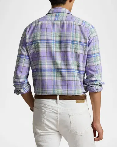 Polo Ralph Lauren Men's Classic Fit Plaid Flannel Button-Down Shirt | Thumbnail 3 Polo Ralph Lauren Men's Classic Fit Plaid Flannel Button-Down Shirt | Thumbnail 3