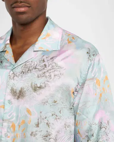 Off-White Men's Land Sky Viscose Short-Sleeve Shirt | Thumbnail 5 Off-White Men's Land Sky Viscose Short-Sleeve Shirt | Thumbnail 5
