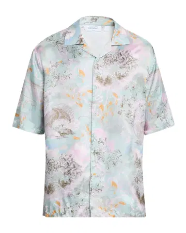 Off-White Men's Land Sky Viscose Short-Sleeve Shirt | Thumbnail 1 Off-White Men's Land Sky Viscose Short-Sleeve Shirt | Thumbnail 1
