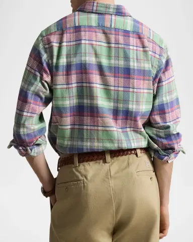 Polo Ralph Lauren Men's Classic Fit Plaid Flannel Button-Down Shirt | Thumbnail 3 Polo Ralph Lauren Men's Classic Fit Plaid Flannel Button-Down Shirt | Thumbnail 3