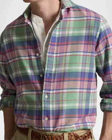 Polo Ralph Lauren Men's Classic Fit Plaid Flannel Button-Down Shirt | Thumbnail 5 Polo Ralph Lauren Men's Classic Fit Plaid Flannel Button-Down Shirt | Thumbnail 5