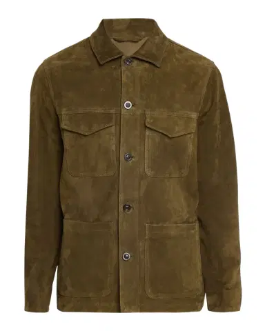 Boglioli Men's Leather Workwear Shirt Jacket | Thumbnail 1 Boglioli Men's Leather Workwear Shirt Jacket | Thumbnail 1