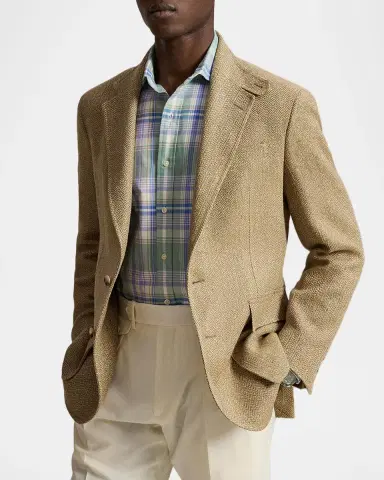 Polo Ralph Lauren Men's Herringbone Linen Blend Single-Breasted Sport Coat | Thumbnail 4 Polo Ralph Lauren Men's Herringbone Linen Blend Single-Breasted Sport Coat | Thumbnail 4