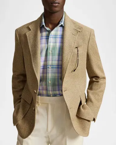 Polo Ralph Lauren Men's Herringbone Linen Blend Single-Breasted Sport Coat | Thumbnail 6 Polo Ralph Lauren Men's Herringbone Linen Blend Single-Breasted Sport Coat | Thumbnail 6