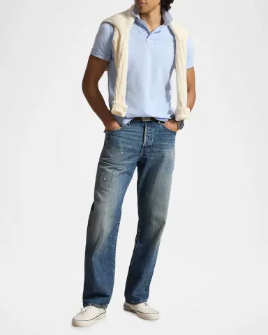 Polo Ralph Lauren Men's Cotton Mesh Embroidered-Pony Polo Shirt | Thumbnail 2 Polo Ralph Lauren Men's Cotton Mesh Embroidered-Pony Polo Shirt | Thumbnail 2
