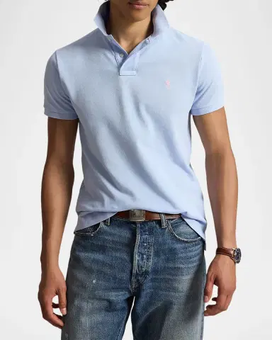 Polo Ralph Lauren Men's Cotton Mesh Embroidered-Pony Polo Shirt | Thumbnail 4 Polo Ralph Lauren Men's Cotton Mesh Embroidered-Pony Polo Shirt | Thumbnail 4