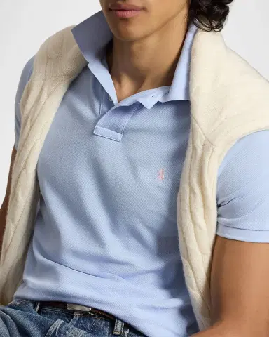 Polo Ralph Lauren Men's Cotton Mesh Embroidered-Pony Polo Shirt | Thumbnail 5 Polo Ralph Lauren Men's Cotton Mesh Embroidered-Pony Polo Shirt | Thumbnail 5
