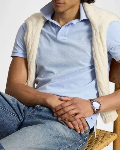 Polo Ralph Lauren Men's Cotton Mesh Embroidered-Pony Polo Shirt | Thumbnail 6 Polo Ralph Lauren Men's Cotton Mesh Embroidered-Pony Polo Shirt | Thumbnail 6