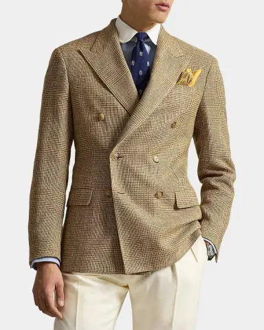 Polo Ralph Lauren Men's Glen Plaid Peak Lapel Double-Breasted Sport Coat | Thumbnail 4 Polo Ralph Lauren Men's Glen Plaid Peak Lapel Double-Breasted Sport Coat | Thumbnail 4