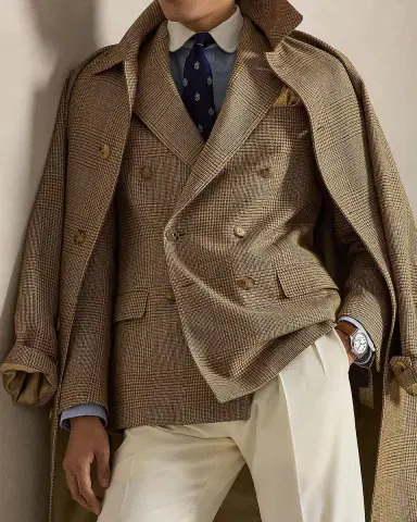 Polo Ralph Lauren Men's Glen Plaid Peak Lapel Double-Breasted Sport Coat | Thumbnail 7 Polo Ralph Lauren Men's Glen Plaid Peak Lapel Double-Breasted Sport Coat | Thumbnail 7