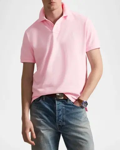 Polo Ralph Lauren Men's Cotton Mesh Embroidered-Pony Polo Shirt | Thumbnail 4 Polo Ralph Lauren Men's Cotton Mesh Embroidered-Pony Polo Shirt | Thumbnail 4