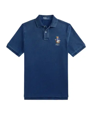 Polo Ralph Lauren Men's Mesh Knit Embroidered-Bear Cotton Polo Shirt | Thumbnail 1 Polo Ralph Lauren Men's Mesh Knit Embroidered-Bear Cotton Polo Shirt | Thumbnail 1