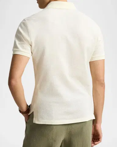 Polo Ralph Lauren Men's Pointelle Jersey Knit Polo Shirt | Thumbnail 3 Polo Ralph Lauren Men's Pointelle Jersey Knit Polo Shirt | Thumbnail 3