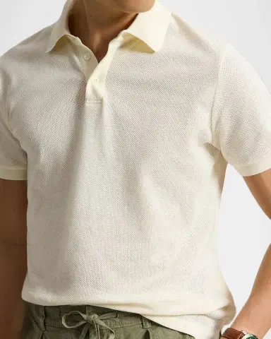 Polo Ralph Lauren Men's Pointelle Jersey Knit Polo Shirt | Thumbnail 5 Polo Ralph Lauren Men's Pointelle Jersey Knit Polo Shirt | Thumbnail 5