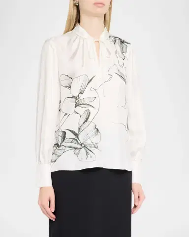 Jason Wu Collection Shadow Floral Silk Blouse | Thumbnail 4 Jason Wu Collection Shadow Floral Silk Blouse | Thumbnail 4