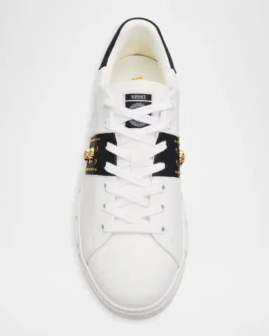 Versace Men's La Greca Leather Low-Top Sneakers | Thumbnail 6 Versace Men's La Greca Leather Low-Top Sneakers | Thumbnail 6